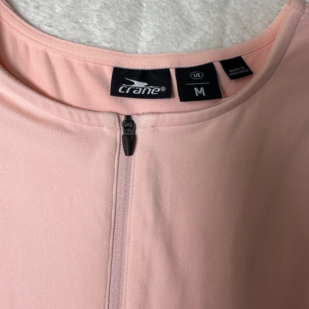 Crane pink athletic zipper-front sport dress. - Picture 2 of 5